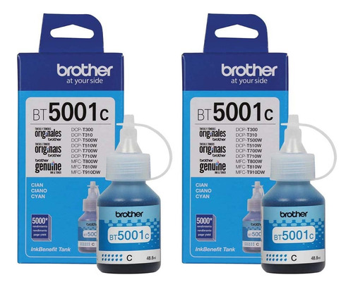 Kit De 2 Tintas Originales Brother - Bt5001 C (cian) 48.8ml