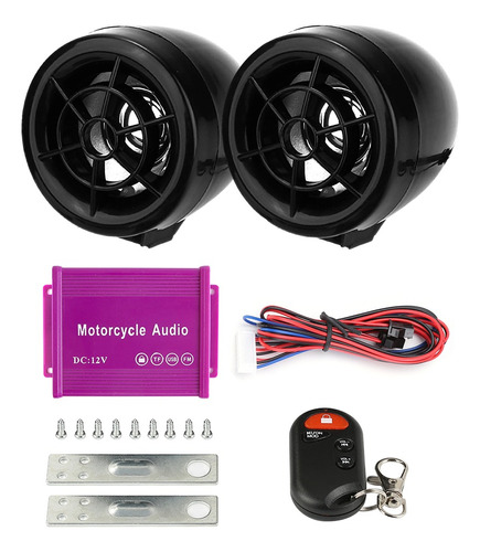 Bocinas Moto Alarma Amplificador Estereo Bluetooth Usb Fm Tf