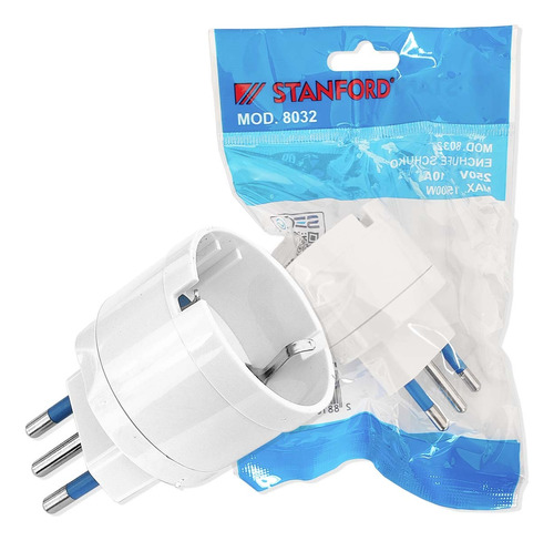 2 Adaptador Enchufe Schuko Hembra Macho 10a 250v Certificado