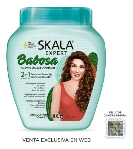 Máscara Capilar Vegana Hidratante Babosa X1kg Skala Original