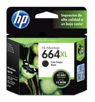 Cartucho De Tinta Hp #664xl Black (f6v31al)