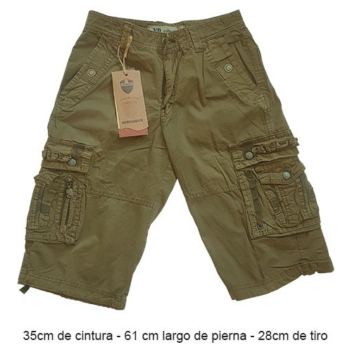 Bermudas Cargo De Gabardina