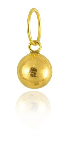 Pingente Ouro 18k Bola 4mm Bolinha Esfera Lisa Espelhada