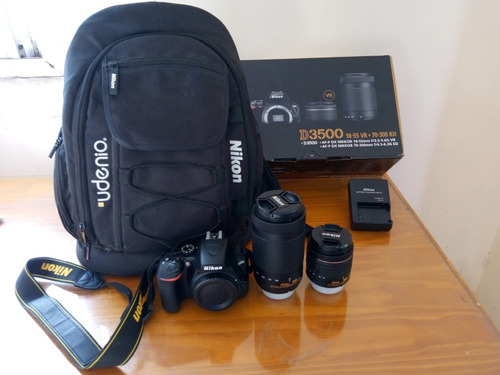 Nikon D3500 Con Kit Lente Mochila 