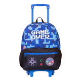 Mochila Infantil Com Rodas Plus Game 2 G 066103-00 Sestini Cor Azul