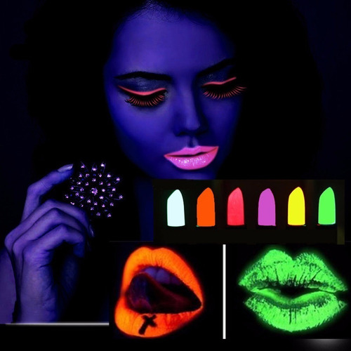 Pintalabios Lapiz Labial Fluo Brilla Uv Luz Negra X 10u