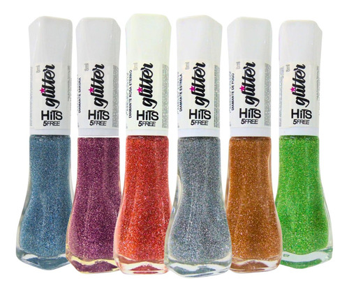 Kit Esmalte Glitter Hits 8ml C/6