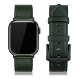 Malla Para Apple Watch 42/44/45mm(s7a1) Cuero Genuino Verde