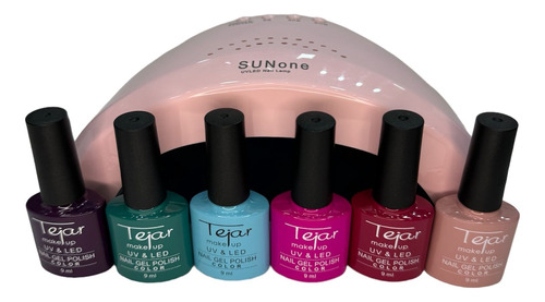 Cabina De Uñas Sun + 6 Esmaltes Semi Tejar Make Up