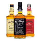 Kit Whisky Jack Daniel's Old No.7 + Honey + Fire 1 Litro