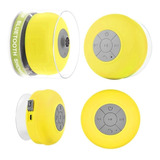 Mini Caixa De Som Bluetooth Prova De Água C/ Ventosa Amarela