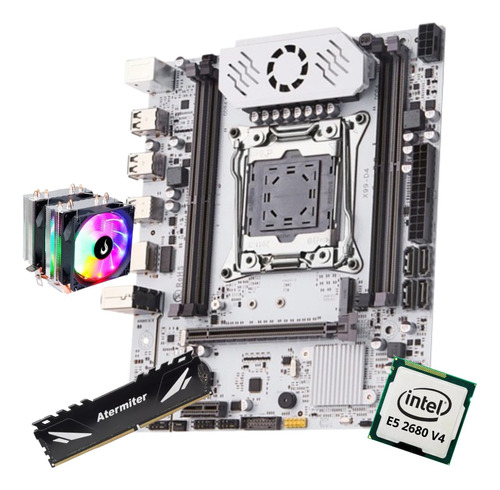 Kit Gamer Placa Mãe Q-d4 X99 White Xeon E5 2680 V4 32gb