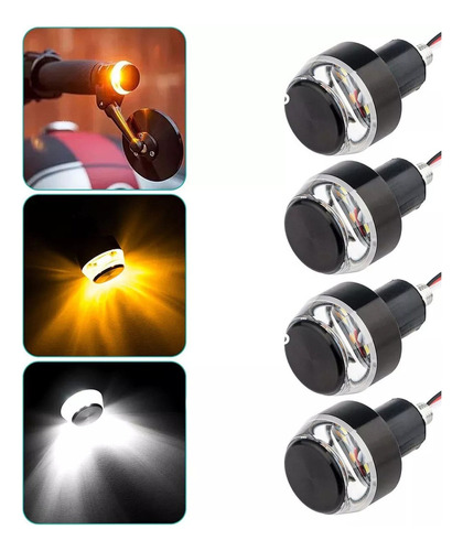 4 Unids Manillar Motocicleta Luz Señal Giro Barra Agarre Led