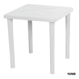 Mesa Plástica Quadrada Branca Desmontavel 70x70x72cm Plasnew Cor Branco