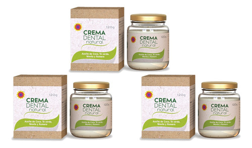 3 Crema Dental Natural Sin Flúor. - G - g a $211