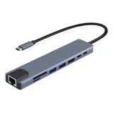 Hub Adaptador Usb Tipo C 8 En 1 - Macbook, Windows, Ethernet