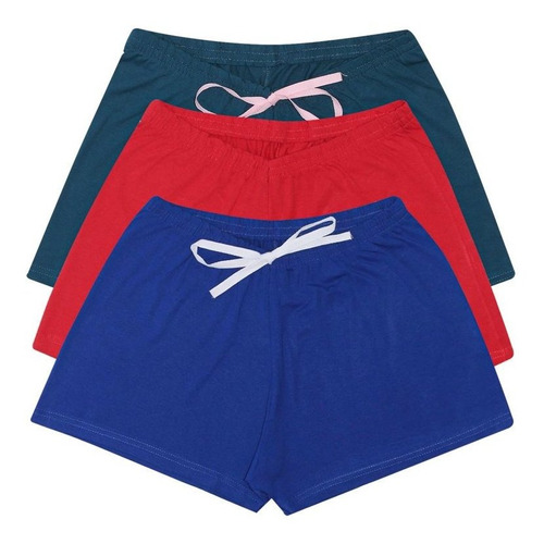 Kit 3 Shorts Feminino Plus Size Beblast Sortido