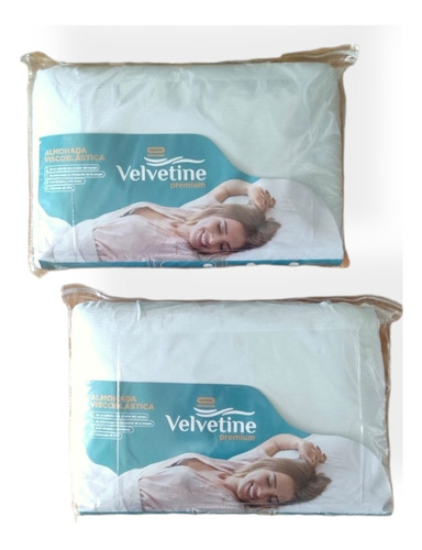 Almohada Viscoelastica Inteligente Velvetine Premium Pack X2