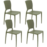 4 Cadeiras De Jantar Tramontina Safira Verde Oliva 92048/027
