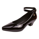 Sapato Feminino Scarpin Salto Baixo Grosso Festa Ref: 36.002