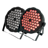 2 Canhao Refletor Led Par 64 Rgb 54 Leds 3w Dmx Dj Triled