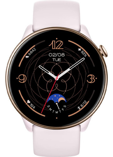 Smartwatch Reloj Inteligente Amazfit Gtr Mini Rosa Gps Color De La Caja Dorado Color Del Bisel Negro Diseño De La Malla Sport