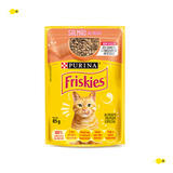 Kit 15 Sache Friskies Gato Salmão Molho 85g Saudável Felinos