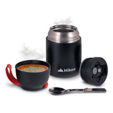 Hikeo Termo De Acero Inoxidable 628 Ml Para Comida Termo Para Sopa Y Comida Caliente Y Fría, Recipiente Con Aislamiento Térmico Al Vacío, Tarro Para Lunch Para Niños, Oficina, Incluye Cuchara Plegable