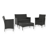 Juego Living Milano Rattan Set 4 Piezas Calidad Premium Impo