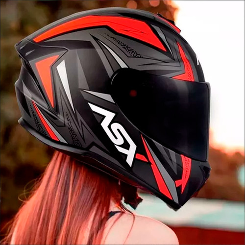 Combo - Capacete Axxis Draken Vector Vermelho + Viseira Fumê