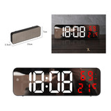 Reloj De Pared Digital Led Enchufable, Despertador Decorativ