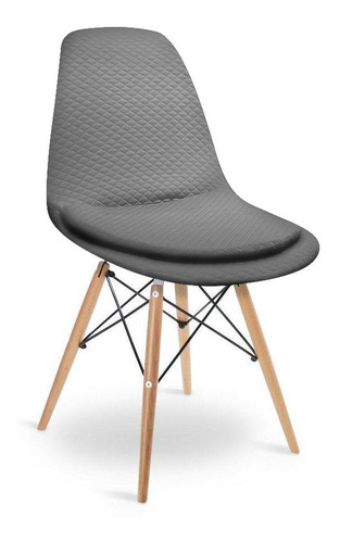 Capa Para Cadeira Eames Eiffel Com Almofada Metalassê Cinza