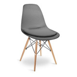 Capa Para Cadeira Eames Eiffel Com Almofada Metalassê Cinza