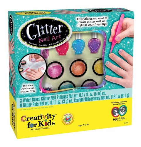 Glitter Nail Art  Kit De Manicura Con Purpurina Para Ki...