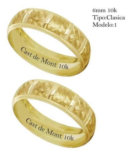 Argollas De Matrimonio 6mm Anillos De Boda Clasica Par!10k