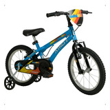 Bicicleta  Athor Bike Infantil Aro 16 Athor Baby Boy Masculina 3 4 5 6 Anos 2023 Freio V-brakes Cor Azul Com Rodas De Treinamento