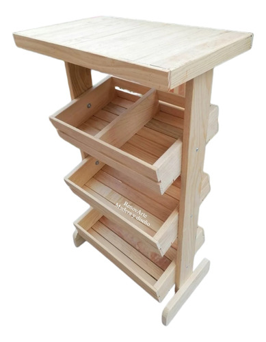 Frutero Organizador Con Base Para Horno En Madera De Pino. 