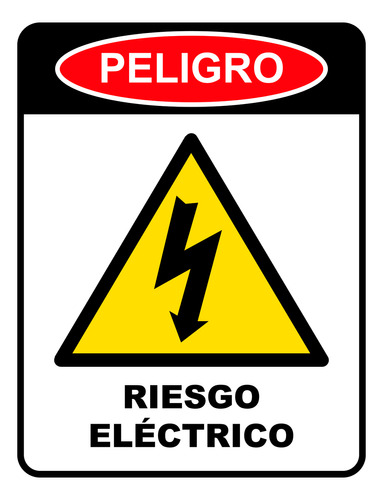 Señalética Peligro Riesgo Eléctrico 15x20cm