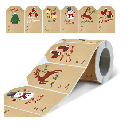 Pegatinas De Navidad, Etiquetas De Regalo,250 Unidades/rollo