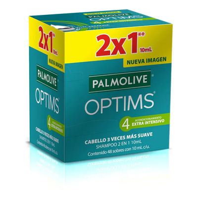 Palmolive Optims Shampoo 2 En 1 - 4 Cajas C/48 Sbrs De 10ml