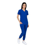 Pijama Uniforme Quirurgico Dama Tipo Jogger Azul Rey