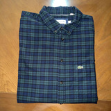 Camisa Lacoste Hombre Original Cuadros Oscuro