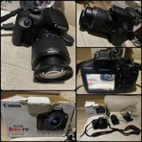 Câmera Profissional Canon Eos Rebel T6 18 Ef S Preta + Tripé