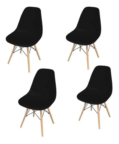 Silla De Comedor Set X4 Eames Patas De Haya Colores Grupo Sl