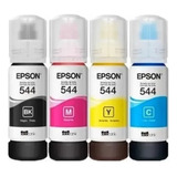 Kit De 4 Recambios De Tinta Para Epson T544 L3110 L3250 L3150 B Y C M Colors Ink