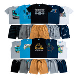  10 Camisas + 10 Bermudas Menino Conjunto Infantil 