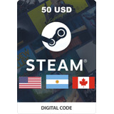 Tarjeta De Regalo Steam - 50 Usd - Eeuu / Canadá / Argentina