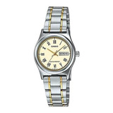 Reloj Casio De Dama Modelo Ltp-v006 Metal Combinado