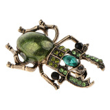 Strass Besouro Inseto Broche Pin Bijuterias Verde