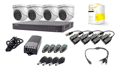 Kit Videovigilancia Dvr 4ch + 4 Cam Domo 5mp Microfono Int